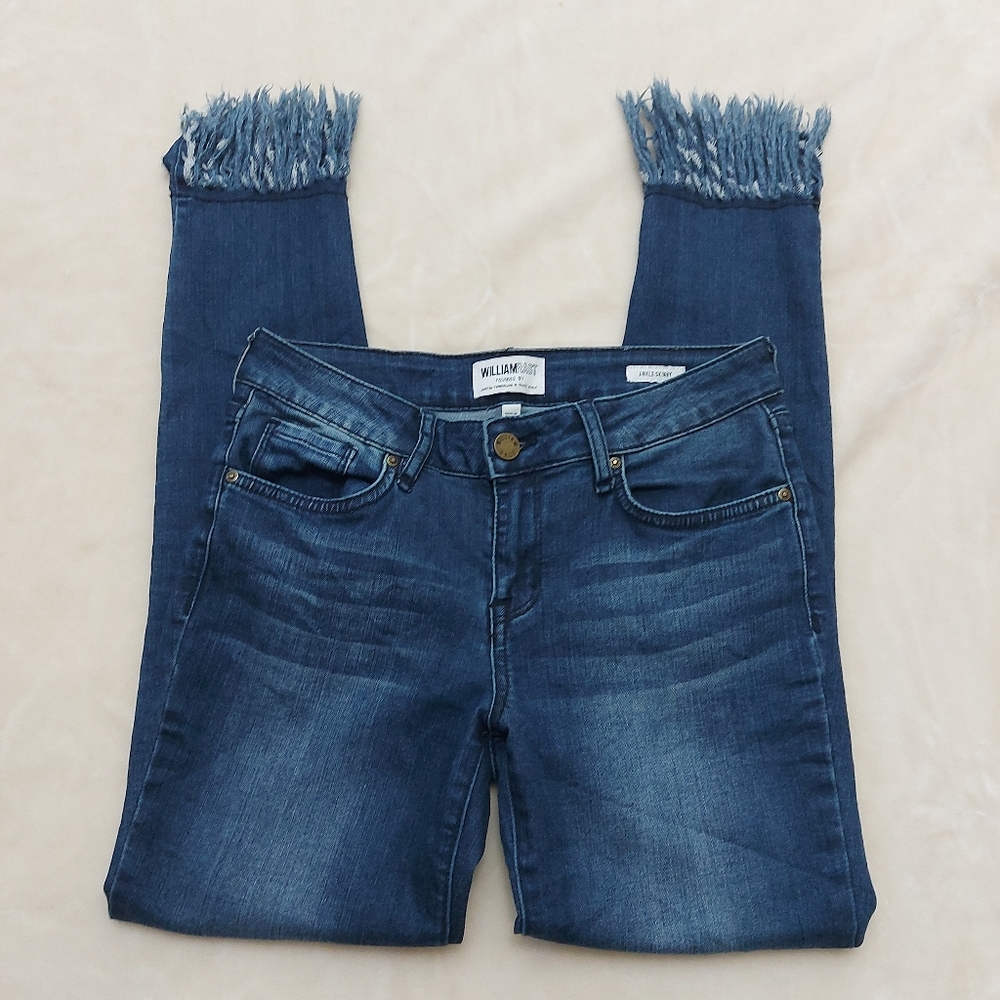 William Rast Ankle Skinny Frayed Hem Jeans